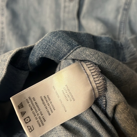 KUT denim relax shirt in a mini dress form bottom down size S chest pocket tunic - Picture 9 of 11